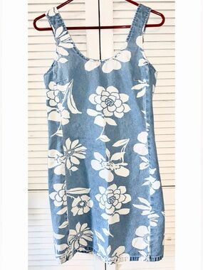 Vintage Denim Floral mini dress Tommy Hilfiger women’s size 4